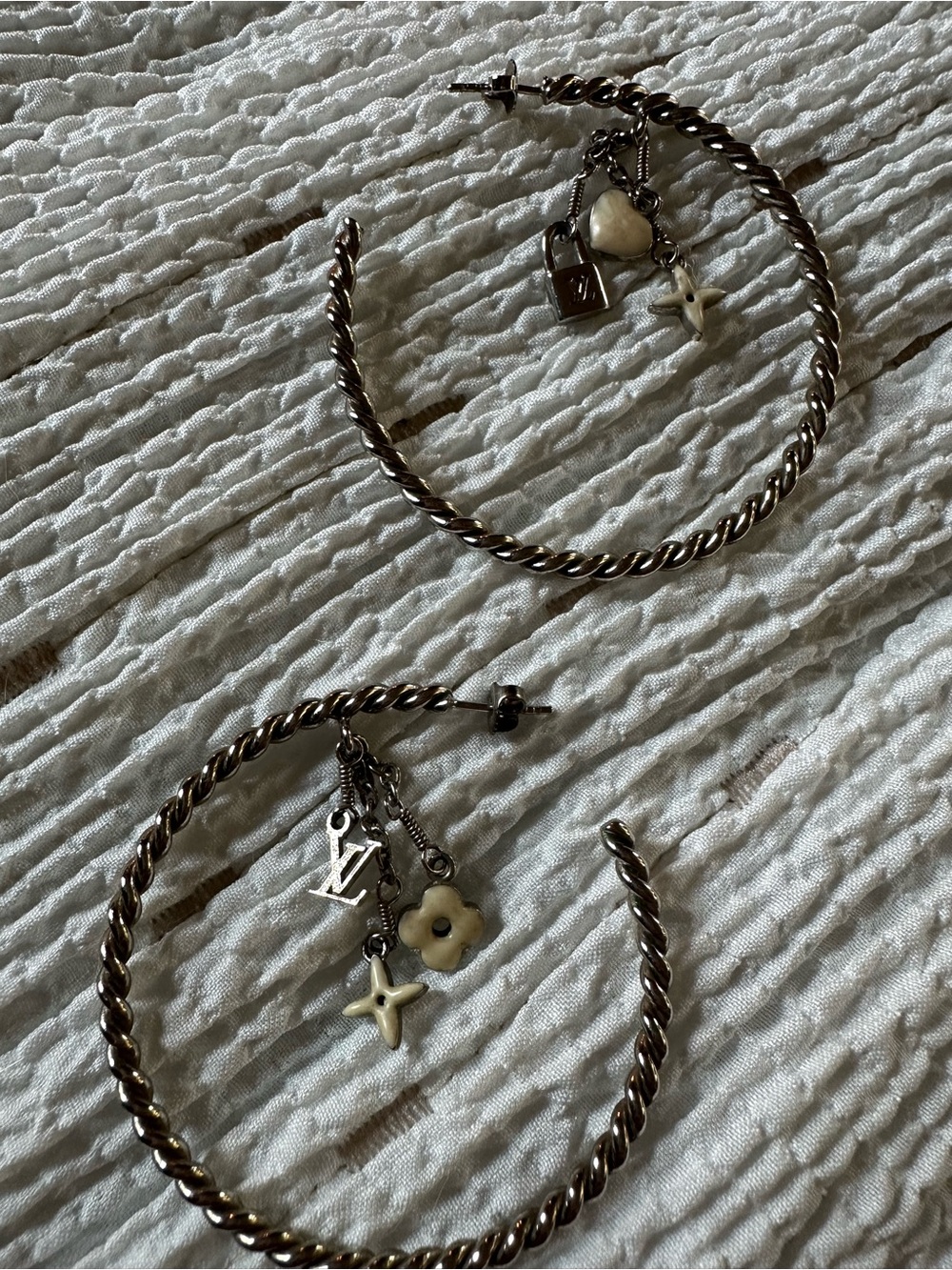 Louis Vuitton sweet monogram Creole hoop earrings
